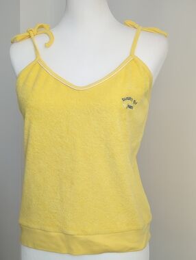 Tommy Girl Hilfiger Canary Yellow Terry Cloth Tie-Shoulder Tank Top